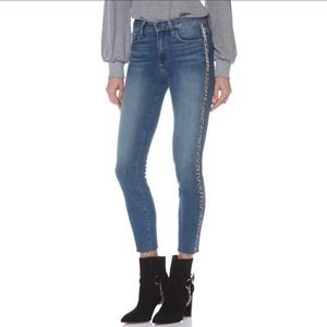 Paige Verdugo Ankle Cheetah Animal Print Raw Hem Jeans Women's Size 29 8